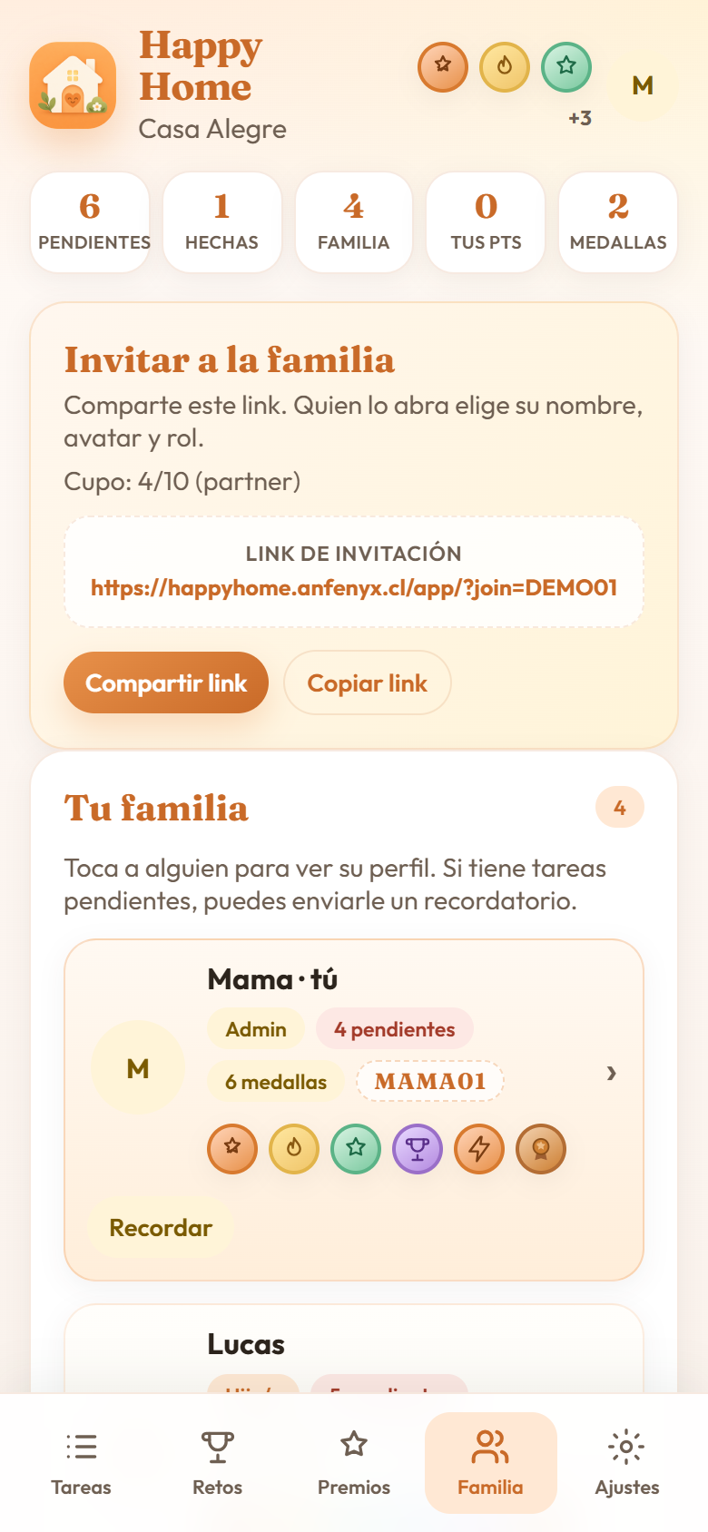 Familia e invitación